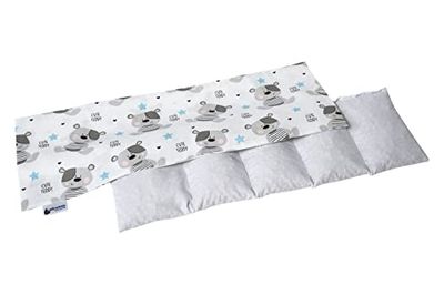 Medi Partners Almohadilla térmica hueso de cereza 60x20cm 800g 100% Algodón 5 cámaras Grande Terapias de frío Funda Extraíble (Teddy)