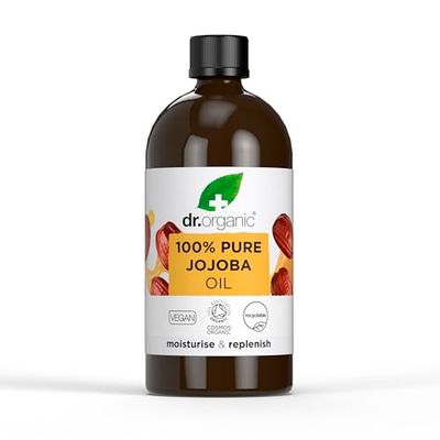 Dr Organic Jojoba Oil, 100% Pure & Natural, Moisturising, Multi Action, Face, Body & Hair, Massage, Carrier Oil, Aromatherapy, Vegan, Cruelty Free, Paraben & SLS Free, Certified Organic, 100ml