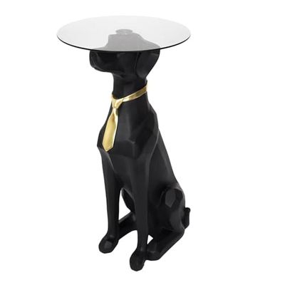 THE HOME DECO FACTORY Salontafel, zittende hond, 66 cm, polyhars, zwart