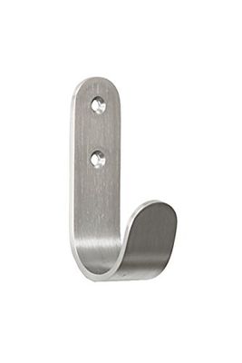 EVI Herrajes | Colgador de Pared de Acero Inoxidable | 80 x 45 mm | Percha Tipo Gancho | Para Colgar Ropa, Accesorios o Toallas | Ideal para Recibidores, Baños o Probadores | F-173