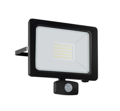 EGLO Faretto a parete Faedo 3, luce a LED, esterno in alluminio nero, luce per esterni con sensore di movimento, bianco neutro, IP65