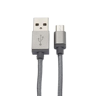 APM 570345 USB-kabel, USB 2.0, USB A/Micro USB stekker/stekker nylon - 1 m - grijs sideral