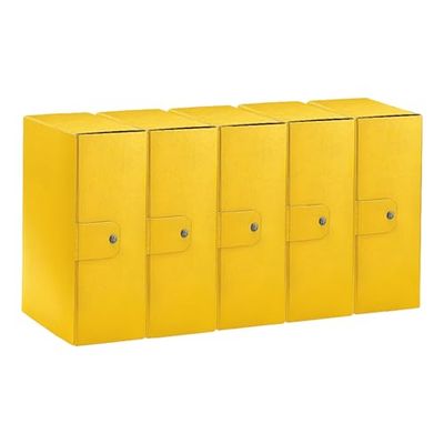 Esselte C32 EUROBOX 390332090 Project Folder for Filing, Button Closure, 25 x 35 cm, Spine 12 cm, Yellow, Pack of 5