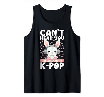 No puedo escucharte, estoy escuchando mercancía de K-pop de K-pop de Kpop Rabbit Camiseta sin Mangas