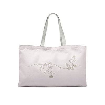 Bonamaison Printed Tote Bag, Reusable Grocery Bag, Shopping Bag, Machine Washable, Foldable, Canvas Cloth Bag with Handles, 47x42 Cm