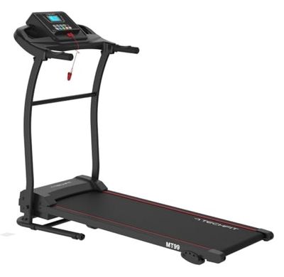 TechFit Tapis Roulant Elettrico Pieghevole 2CP, 10km/h, 4 Livelli Inclinazione, 12 Programmi, Display LCD, Bluetooth, Casa/Ufficio, Ammortizzazione, Supporto Bottiglia
