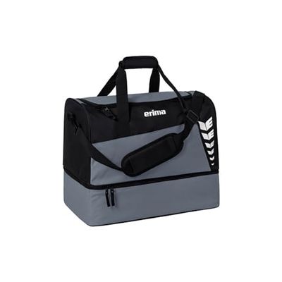 Erima Bolsa de Deporte con Compartimento Inferior Six Wings, Slate Grey/Negro, L