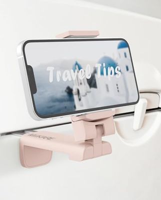 MiiKARE Support de téléphone Universel Rotatif à 360 degrés réglable Compatible avec iPhone et téléphones Android, Support de téléphone Portable pour Avion, Plateaux, Bureau, lit, Armoire - Rose