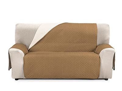 CARDENAL TEXTIL Rubí Couvre-Lit Bicolore Réversible, Polyester, Écru/Beige, 2 Places
