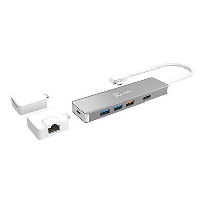 J5Create - Adattatore multiplo modulare USB-C con 2 kit staccabili - Dotato di SuperSpeed+ USB™ 3.1 Gen 2 con velocità di trasferimento dati fino a 10 Gbps, compatibile con Windows/macOS/Chrome OS