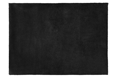 Eurofirany Tapis décoratif Tapis de Sol Tapis de Bain Tapis de Bain Tapis de Bain Tapis de Salle de Bain Tapis de Chambre à Coucher Cuisine Rectangle Imitation Fourrure Douce Noir 60 c90 cm
