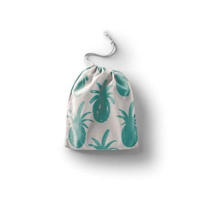 Bonamaison Impreso Algodón Bolsas con Cordón, Bolsa con Cordel para el Hogar y el Almacenamiento de Verduras, Bolso de Compras, Plegable, Ecologica, Reutilizables, Tamaño: 20x30 Cm