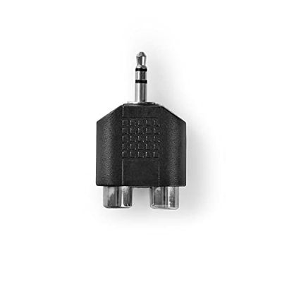 Nedis CAGB22940BK Adaptador de áudio estéreo | macho de 3,5 mm - 2X RCA fêmea | preto