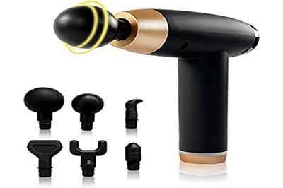 ZAMELUX Professioneel spiermassagepistool, handmassagepistool met 20 instelbare niveaus en 6 massagekoppen, lcd-display, voor pijnverlichting en ontspanning van vermoeidheid