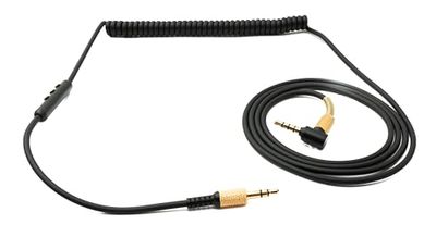 System-S Ersättningskabel 2 m AUX-uttag 3,5 mm kontakt till kontakt vinkel för Marshall Major 4 3 2 hörlurar spiral