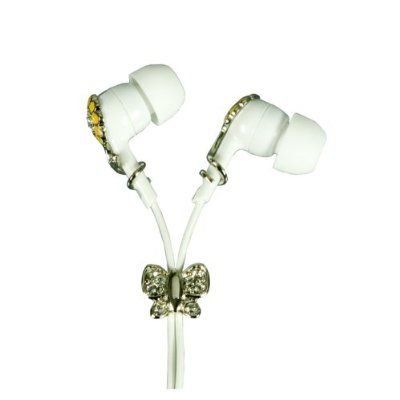 Logic3 Crystal Earphones, hoofdtelefoon met kristallen bloemenvlinder