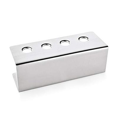 WAS 1457 004 - Soporte para bolsas de helado (2 agujeros, 27 x 9,5 x 9 cm, acero al cromo)