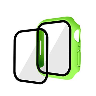 Compatible con iwatch7, Funda Protectora iwatch7, Funda de película templada PC+ y película uno, Funda Protectora de 45 mm, Color Verde