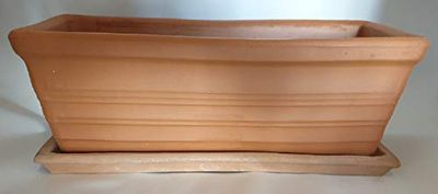 FIORIERA RETTANGOLARE IN TERRACOTTA (4 PEZZI); LUNGHEZZA CM. 41, LARGHEZZA CM. 17, ALTEZZA CM. 14 + SOTTOCASSETTE TERRACOTTA (4 PEZZI) VASI GIARDINO MADE IN ITALY
