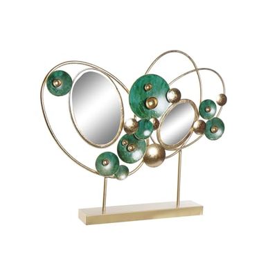 DECORACION METAL ESPEJO 62X9X53,3 ABSTRACT DORADO