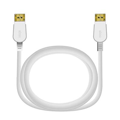 Ekon HDMI-kabel, hane, 3 meter, 4K Ultra HD och 3D-upplösningar, gyllene kontakter, anti-böj, för TV, projektorer, bärbara datorer, MacBook, PlayStation, Nintendo Switch, vit