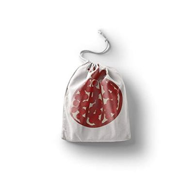 Bonamaison Impreso Algodón Bolsas con Cordón, Bolsa con Cordel para el Hogar y el Almacenamiento de Verduras, Bolso de Compras, Plegable, Ecologica, Reutilizables, Tamaño: 40x50 Cm
