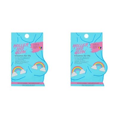Holler and Glow Breasties For Life, Printed Boob Masks (Pack of 2)