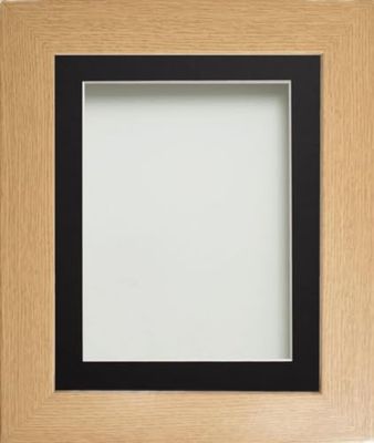 Frame Company Watson Beech Picture Photo Frame fitted with Perspex, 7x5 inch with Black Mount for image size 5x3 inch