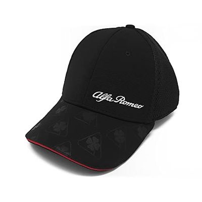 4R Quattroerre.it Elite Alfisti - Gorra Alfa con Visera Curvada de Malla, Color Negro, Negro