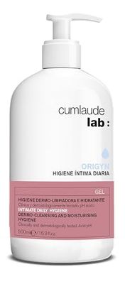 Cumlaude Lab Higiene Íntima diária, gel de limpeza com propriedades hidratantes e protetoras para a zona antima, com ácido hialurónico e ácido lático, pH ácido ácido - 500 ml