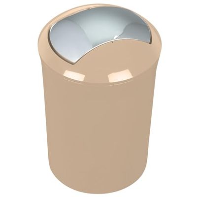 Spirella Design Poubelle Push Sydney Salle de Bains 5 litres à Couvercle pivotant Poubelle à cosmétiques Récipient à ordures Beige