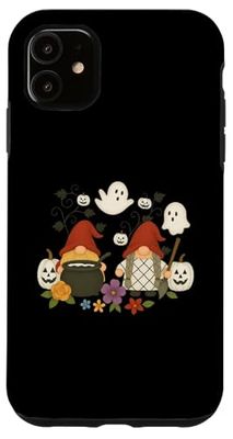 Funny Gnome Halloween With Pumpkin Ghost Leopard Design Case for iPhone 11