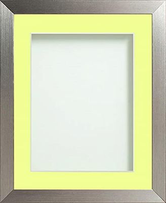 Frame Company Simpson Range Silver 10x8 inch Frame With Lemon Bon Bon Mount for 6x4 inch *Choice of Sizes* Fitted with Real Glass