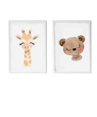 Cuadros Baby Form Cuadro Jirafa i Cuadro oso zestaw 2 szt