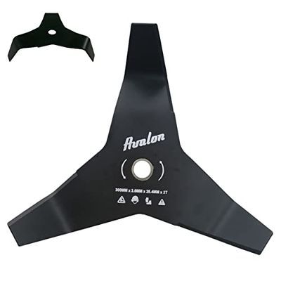 Avalon - Disco de 3 Puntas Universal para Desbrozadora, Cuchilla de Acero de 3 mm (300 x 3mm) para Cortar zarzas y Maleza Densa, triturar la maleza en Las tareas de Mantenimiento.