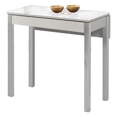 ASTIMESA Keukentafel met vleugels van wit glas, 50 x 90 cm