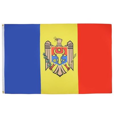 AZ FLAG - Drapeau Moldavie - 150x90 cm - Polyester léger - Drapeau Moldave Avec Oeillets Métalliques Intégrés - 80g