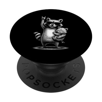 Regalos para el día de la madre, mapache para mujer, divertido día de la madre PopSockets PopGrip Adhesivo