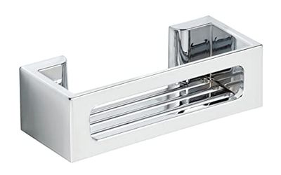 Tablette Murale Turbo-Loc® Bralia, Tablette en Plastique, sans perçage, Panier Profond pour Poser Les Articles d'hygiène en sécurité, idéale pour Salle de Bain & Douche, 30 x 8,5 x 12 cm, Chrome