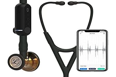 3M Littmann CORE Digitalt Stetoskop, högpolerat kopparbröststycke, svart slang, stam och headset, 69 cm, 8863