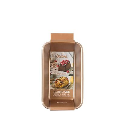 DECORA, 0070106 Moule Gold Line pour Cake 18,5 x 11,5 x 6,5 cm, Idéal pour préparer de délicieux Cakes, en métal antiadhésif Robuste.