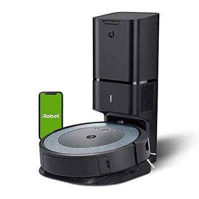 iRobot® Roomba® i3552 (i3+) Robotstofzuiger op basis van kaarttechnologie met wifi-verbinding en automatische vuilafvoer, Koel grijs/zwart