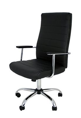 La Silla Española Padrões cadeira de escritório diretor com apoios de braços, pele sintética, preto, 50 x 47 x 116 cm
