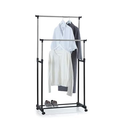 Wintem Stend Metal Coat Rack with Wheels and Adjustable Height 80 x 110/135 / 160 cm - Ideal for Storing and Carrying Clothes, Jackets or Caps, Suitable for Any Room such as Room, Living Room or
