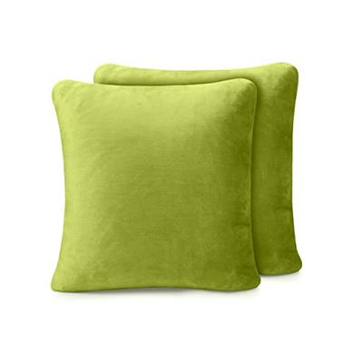 Amago - Fronha de almofada, conjunto de 2, sensação de caxemira, 50 x 50 cm, verde-limão