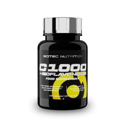 Scitec Nutrition C 1000 + Bioflavonoids, Food Supplement Capsules with Vitamin C, Rosehip and bioflavonoids, 100 Capsules