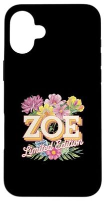 Zoe Limited Edition Fiori Personalizzato Nome Moglie Nonna Custodia per iPhone 16 Plus