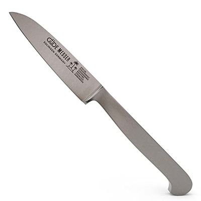 Güde Gemüsemesser Serie Klingenlänge Stahl Solingen-Coltello per Verdure forgiato, 9 cm, Completamente in Acciaio, Kappa, Fatto a Mano in Germania, Chrome Steel, Argento