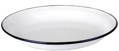 Ibili 912936 Assiette en acier émaillé vitrifié Blanche 36 cm