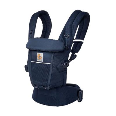 Ergobaby Adapt bärare för nyfödda, från födseln, 3 positioner, SoftFlex Mesh, ergonomisk baby fram- och bakbärningsposition, midnattsblå